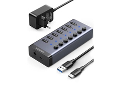 Хаб Ugreen CM481 Type-C to 7-Port USB-A 3.0 Black 90307