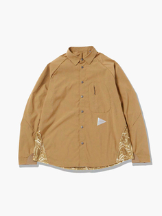 Printed fleece base LS shirt Рубашка, 100% полиэстер, размер M, бежевый AND Wander