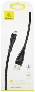 Кабель интерфейсный Usams SJ393 УТ000023711 USB/micro USB, 1м, нейлоновая оплетка, черный (SJ393USB01)