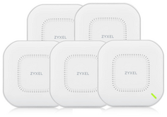 Комплект ZYXEL NebulaFlex Pro WAX610D из пяти гибридных точек доступа, WiFi 6, 802.11a/b/g/n/ac/ax (2,4 и 5 ГГц), MU-MIMO, антенны 4x4 с двойной диагр