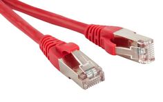 Кабель патч-корд F/UTP 5e кат. 2м. Hyperline PC-LPM-STP-RJ45-RJ45-C5e-2M-LSZH-RD , красный, экранированный