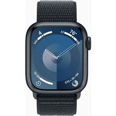Смарт-часы Apple Watch Series 9 A2978 41мм OLED корп.темная ночь Sport Loop рем.темная ночь разм.брасл.:130-200мм (MR9L3LL/A)
