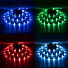 Комплект светодиодной ленты luazon lighting 1 м, ip65, smd5050, 30 led/м, usb, пульт ду, rgb