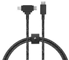 Native Union Кабель Belt Cable USB-С - Lightning/USB-С, 1,5 м, кевлар, серый космос