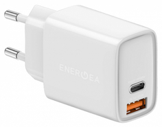 EnergEA Сетевое зарядное устройство Ampcharge USB-C + USB-A, PD, 33Вт, белый