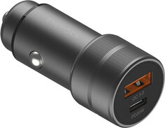 EnergEA Автомобильное зарядное устройство AluDrive USB-C + USB-A, PD20+, 38Вт, серый