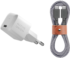 Native Union Сетевое зарядное устройство Fast GaN Charger, PD, 30 Вт, кабель 2xUSB-C, белый