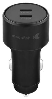 moonfish Автомобильное зарядное устройство 2хUSB-C, PD, 40 Вт, черный