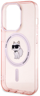 Karl Lagerfeld Чехол Lagerfeld NFT Choupette для iPhone 15 Pro MagSafe, розовый