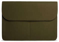 Bustha Чехол-конверт Jump Flap Sleeve для Macbook Air/Pro 14" (18/22), кожа, оливковый