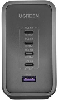 UGREEN Сетевое зарядное устройство CD333 Nexode 4хUSB-C + USB-A, 300 Вт, PD, GaN, серый