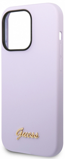 Guess Чехол Gold metal для iPhone 14 Pro Max, фиолетовый
