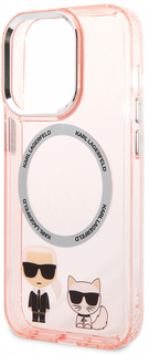 Karl Lagerfeld Чехол & Choupette для iPhone 14 Pro MagSafe, розовый