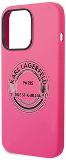 Karl Lagerfeld Чехол Round RSG для iPhone 14 Pro, розовый