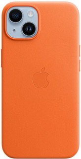 Apple Чехол MagSafe для iPhone 14, кожа, оранжевый
