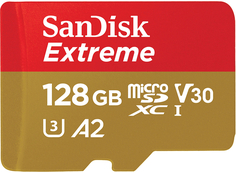 SanDisk Карта памяти Extreme microSDXC 10CL, 170 МБ/с, 128 ГБ