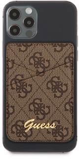 Guess Чехол-бумажник Wallet Cardslot Magsafe Trangle logo, коричневый