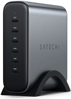 Satechi Сетевое зарядное устройство 6 USB-C, PD GaN Charger, 200 Вт, серый