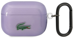 Lacoste Чехол Croc Logo для AirPods Pro, пластик, прозрачный/розовый