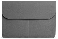 Bustha Чехол-конверт Jump Flap Sleeve для Macbook Air/Pro 14" (18/22), кожа, темно-серый