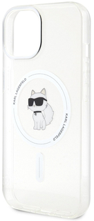 Karl Lagerfeld Чехол Lagerfeld NFT Choupette для iPhone 15 MagSafe, прозрачный