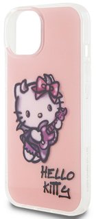 Hello Kitty Чехол Graffiti Guitar для iPhone 15, розовый