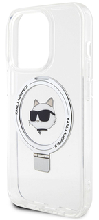 Karl Lagerfeld Чехол Lagerfeld NFT Choupette Ring для iPhone 15 Pro MagSafe, белый