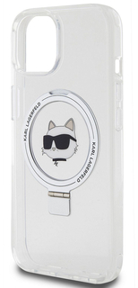 Karl Lagerfeld Чехол Lagerfeld NFT Choupette Ring для iPhone 15 MagSafe, белый