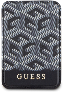 Guess Чехол-бумажник Wallet Cardslot Magsafe Cube logo, черный