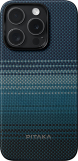 Pitaka Чехол Fusion Weaving MagEZ Case 5 для iPhone 15 Pro Max, кевлар, синий
