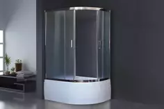 Душевой уголок с поддоном 120x80 см Royal Bath RB8120BK-C-CH-L матовое