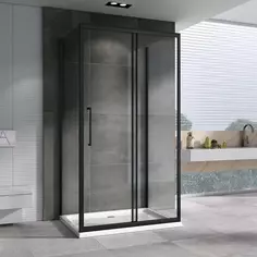 Душевой уголок 130x50 см Abber Schwarzer Diamant AG30130BH-S50B-S50B прозрачное