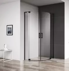 Душевой уголок 80-90x80-90 см Cezares SLIDER-R-2-80/90-C-NERO прозрачное