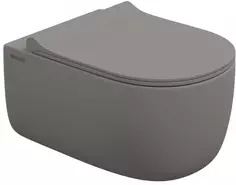 Унитаз подвесной Berges Ego XL 083216 безободковый, с сиденьем микролифт, серый матовый