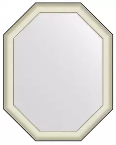 Зеркало 74x94 см белая кожа с хромом Evoform Octagon BY 7445