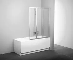 Шторка для ванны складывающаяся трехэлементная Ravak VS3 100 белая+транспарент 795P0100Z1
