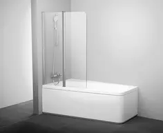 Шторка для ванны двухэлементная к ваннам 10° Ravak 10CVS2-100 L блестящий+транспарент 7QLA0C03Z1
