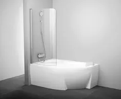 Шторка для ванны одноэлементная Ravak CVSK1 85 Л белая+транспарент 7QLM0100Y1