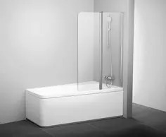 Шторка для ванны двухэлементная к ваннам 10° Ravak 10CVS2-100 R блестящий+транспарент 7QRA0C03Z1