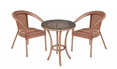 Комплект DECO 2 с круглым столом, светло-коричневый Aiko