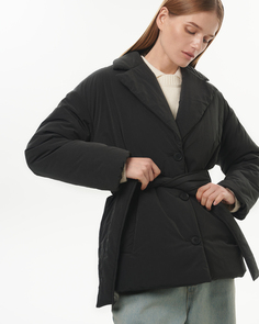 Куртка утепленная с поясом черного цвета 2Mood