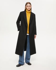 Пальто на запах черного цвета 2Mood