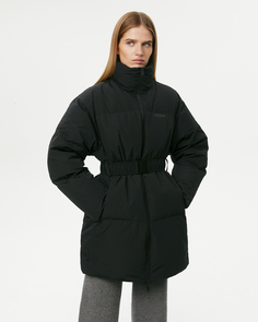 Пуховик средней длины черного цвета 2Mood