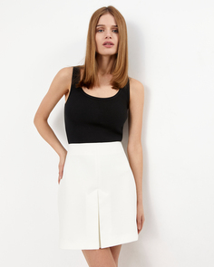 Юбка мини со складкой молочного цвета 2Mood