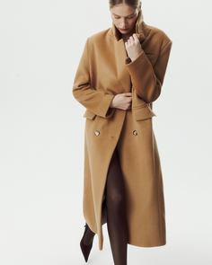 Пальто двубортное цвета кэмел 2Mood