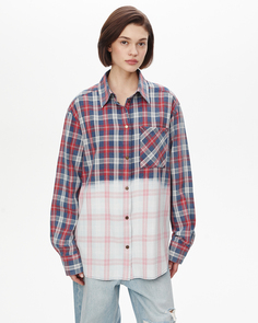 Рубашка в клетку градиентная синего цвета 2Mood