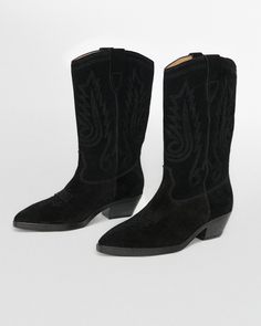 Зимние ковбойские полусапоги черного цвета 2Mood