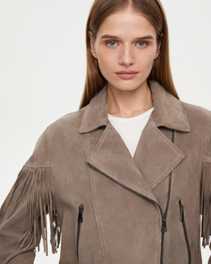 Куртка из замши серого цвета 2Mood