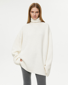 Свитер оверсайз с широким рукавом молочного цвета 2Mood