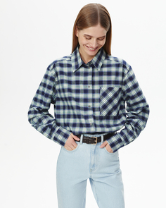 Рубашка в клетку сине-зеленого цвета 2Mood